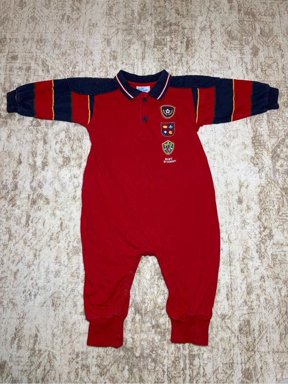 Vintage OshKosh Baby B'gosh Boys Red One Piece 12M